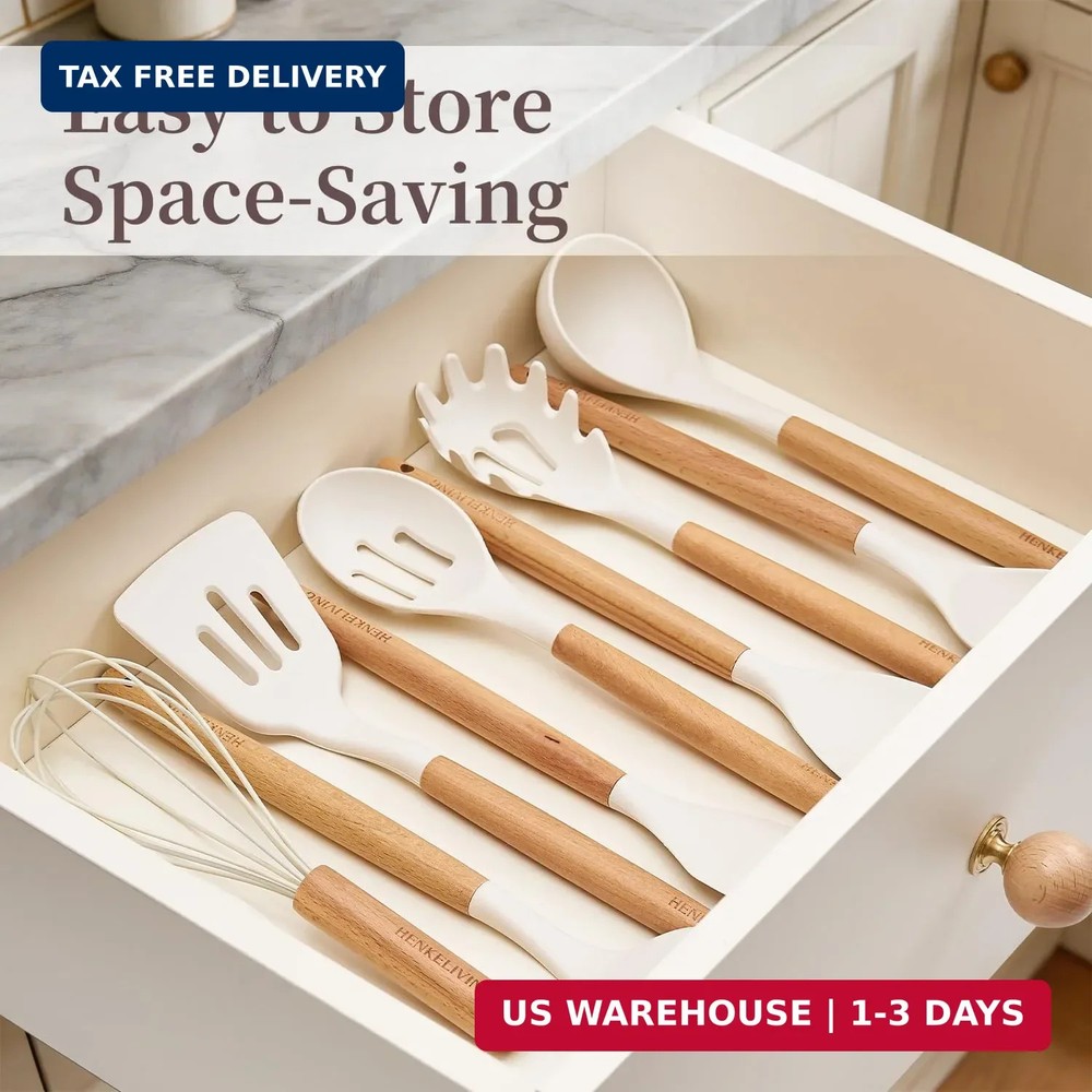 Silicone 10 Pcs Kitchen Cooking Utensils Set, Recycled Materials Certification,