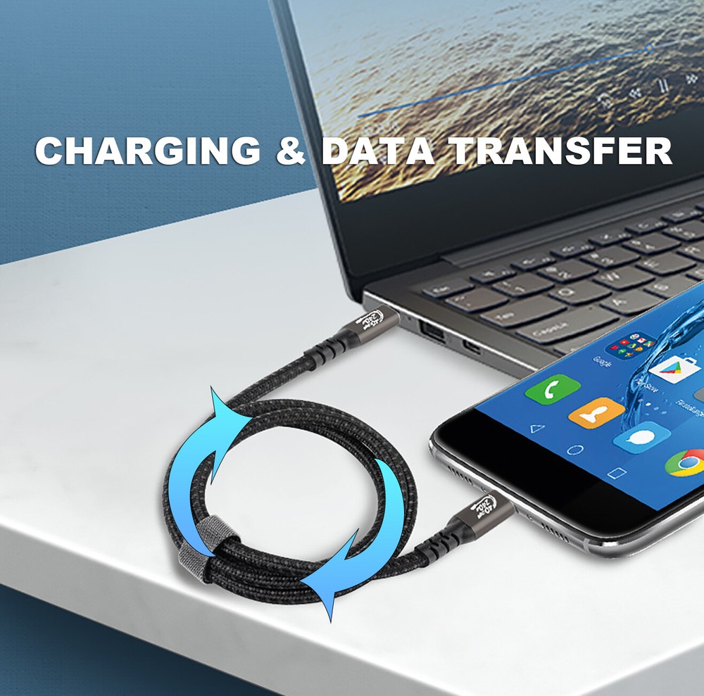 2-Pack USB 4.0 Data Cable 40Gbps Thunderbolt 4/3 8K Display 240W Fast Charging