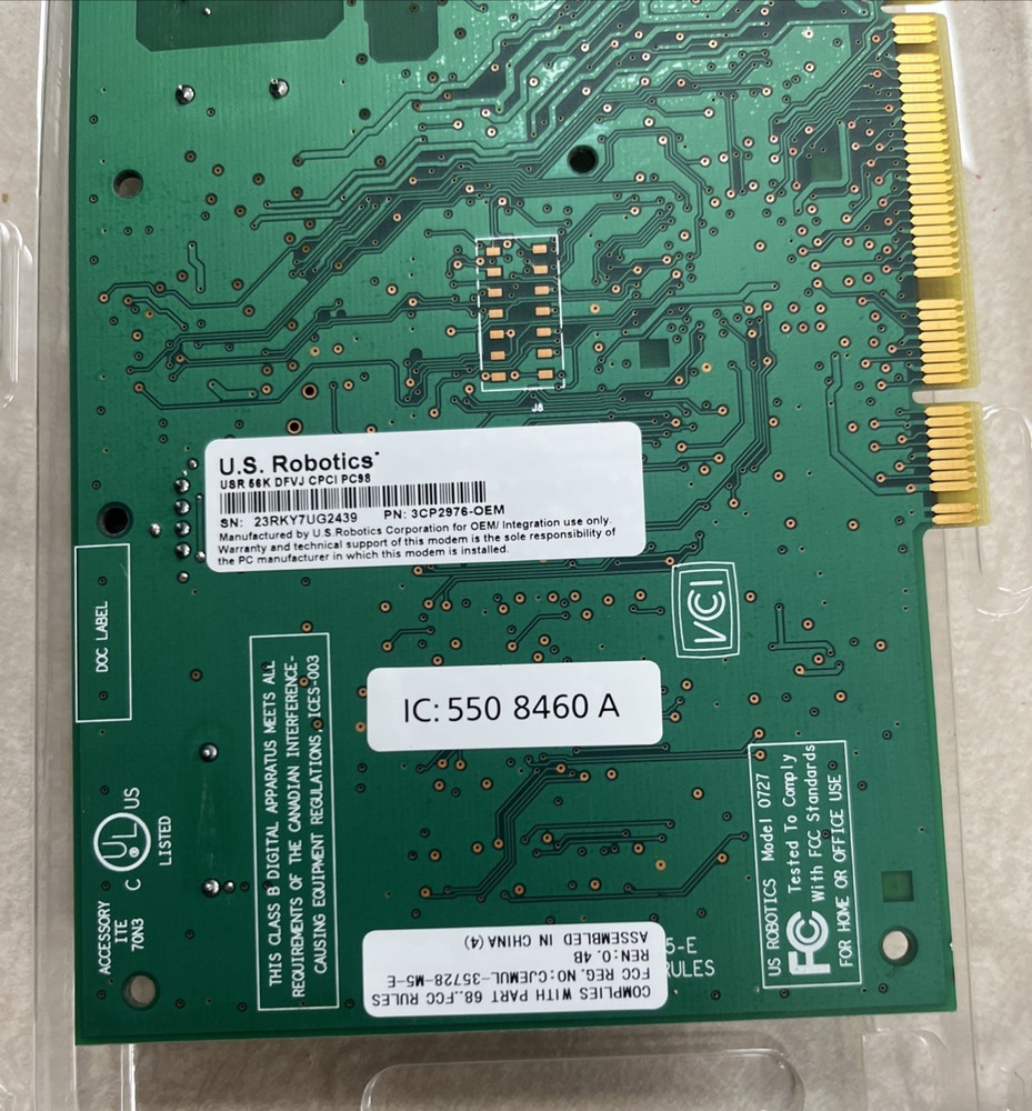 US Robotics USR 56K Kbps PCI Modem PN 3CP2976-OEM