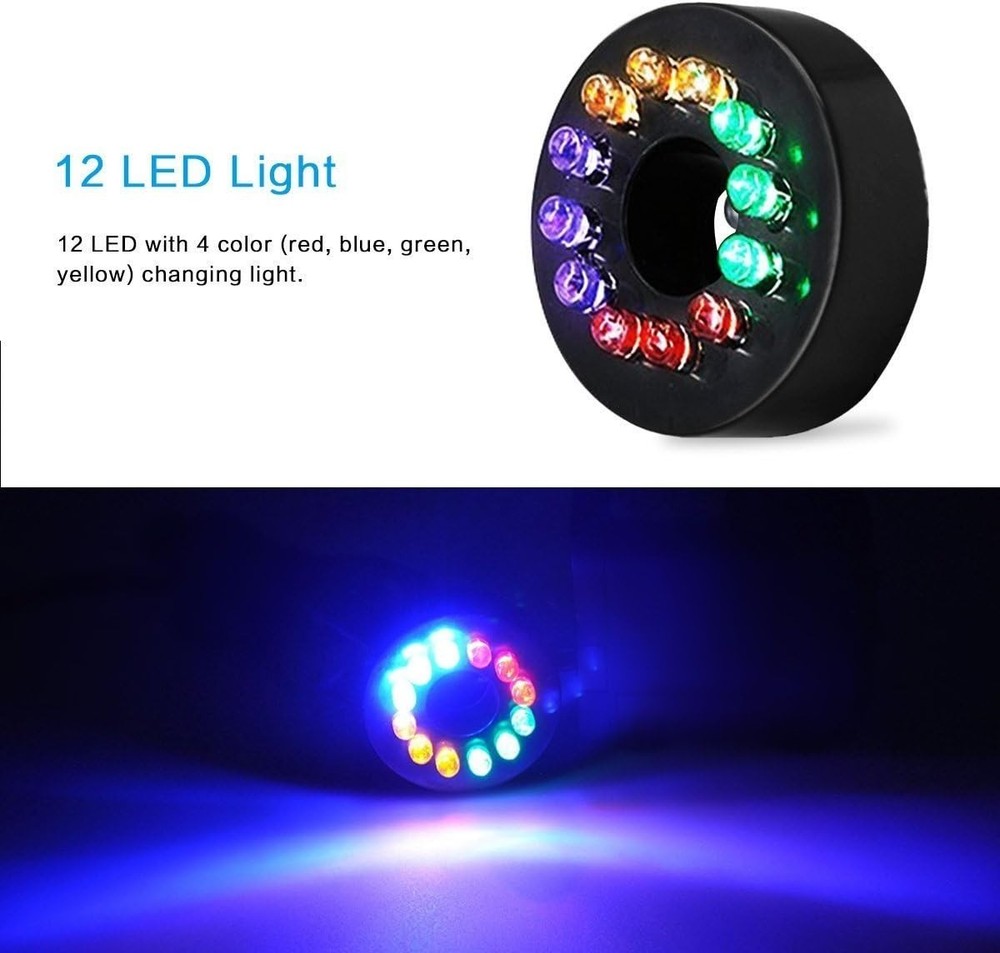 Versatile Water Pump Kit with 3 Spray Patterns & 12 LED Lights for Aquariums