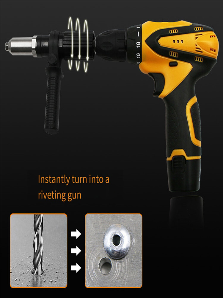 Pop Rivet Gun Tool Professional Cordless Riveter Adapter Kit Riveter Nut Tool☽ ๑