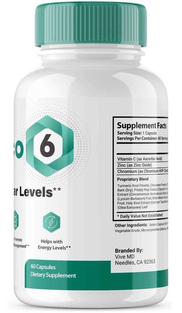 Gluco 6 Dietary Supplement for Extra Strength - Official Formula (3 pack)