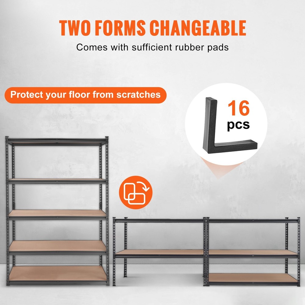 Storage Shelving Unit, 5-Tier Adjustable, 2000 lbs Capacity, Heavy Duty Garage S