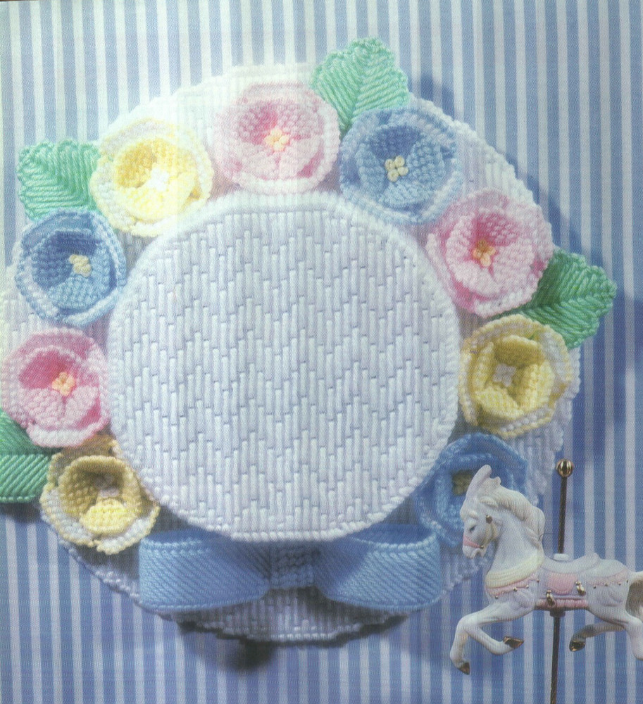FLORAL HAT HANGING HOME DECOR PLASTIC CANVAS PATTERN INSTRUCTIONS