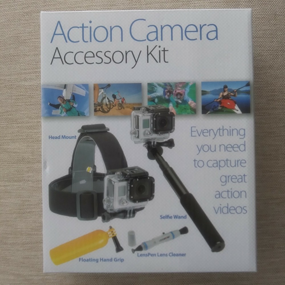 Sunpak Platinum Plus Action Camera Accessory Kit Head Mount Hand Len Selfie Wand