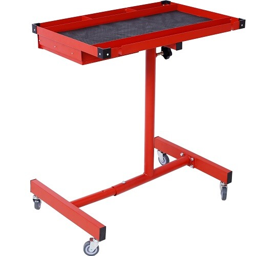 Heavy Duty Adjustable Work Table Bench with Drawer 220 lbs Rolling Tool Cart