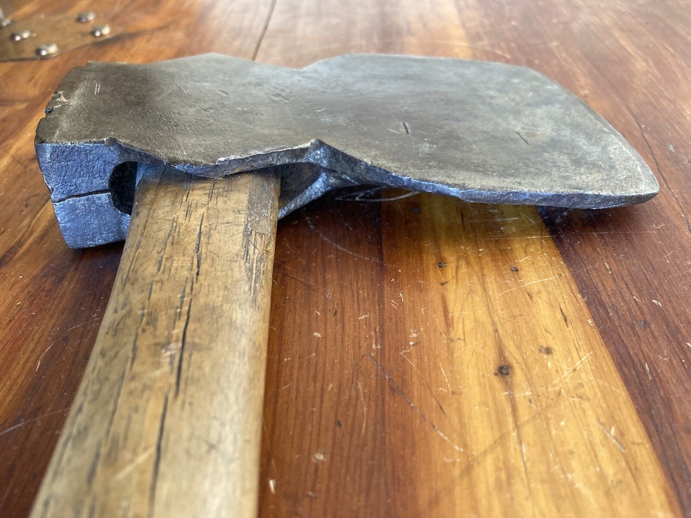 Antique Single Bevel Side Axe - Blacksmith Forged