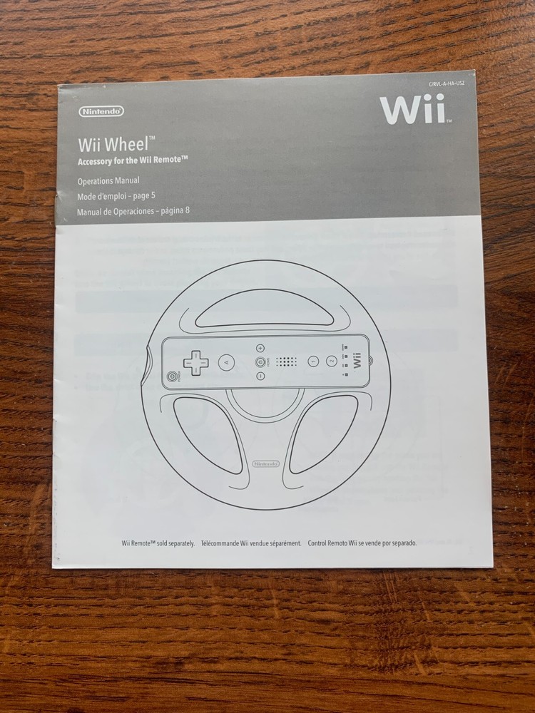 Wii Wheel Controller Nintendo Wii Instruction Manual Only