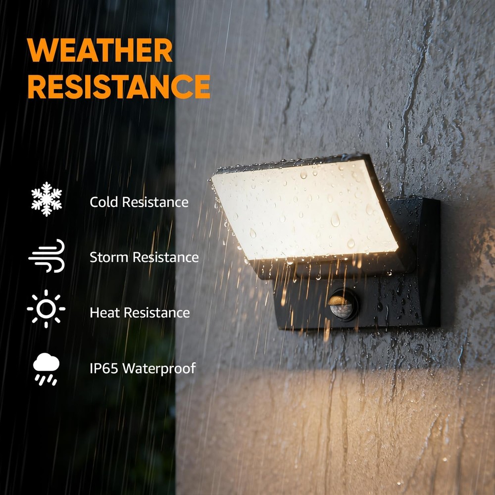 Motion Sensor LED Outdoor Wall Light 2-Pack, Rotatable Adjustable Wall Sconce...