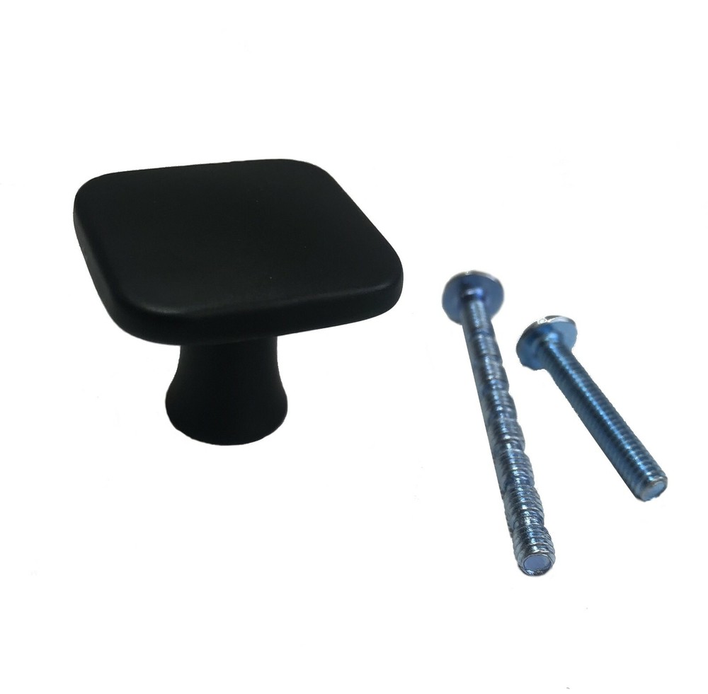 Black Square Kitchen Cabinet Drawer Closet Knob Pull Handle Hardware