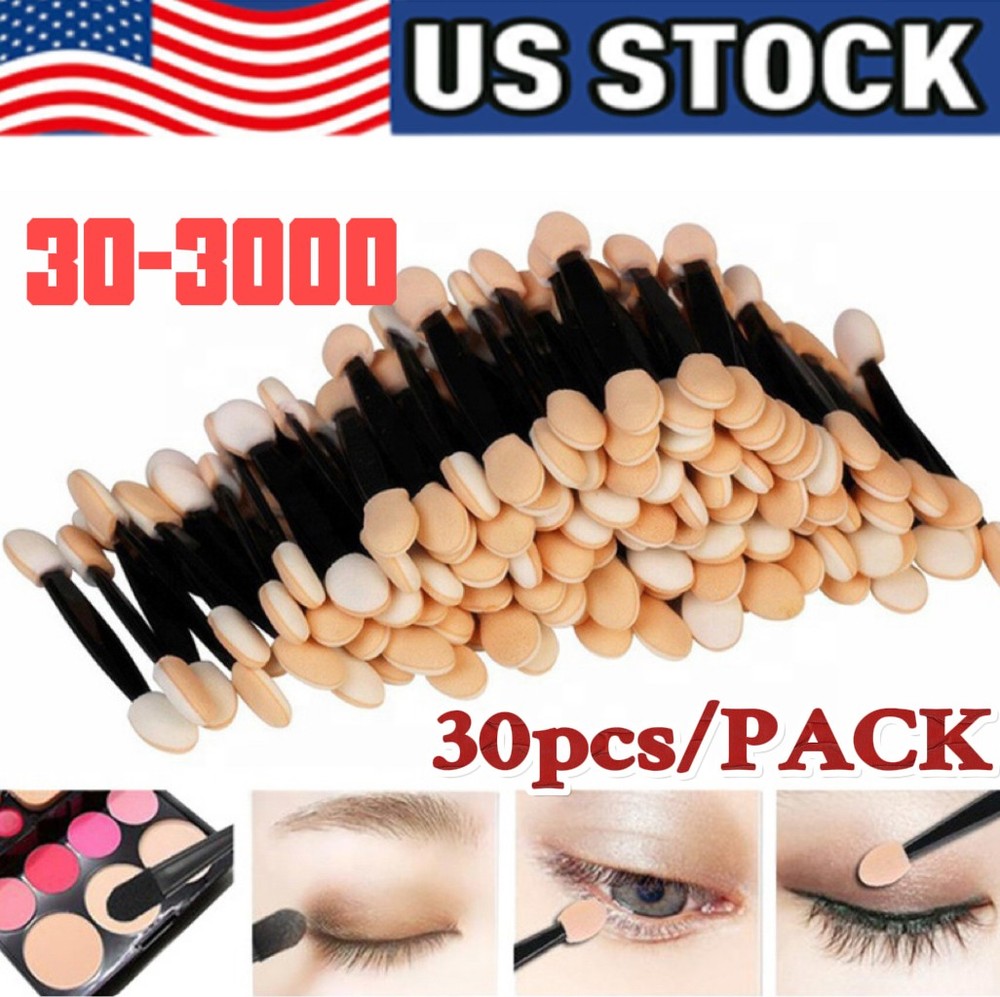 30Pcs Disposable Eyeshadow Brush, Double Ended Sponge Eye Shadow Applicator