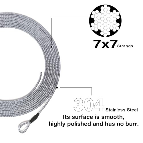 1/8" Stage Light Cables 20 Pack, 2ft Safety Cables with 1/8" dia 20pcs