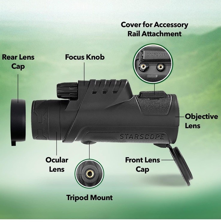STARSCOPE Monocular Telescope 10X Adjustable Magnification