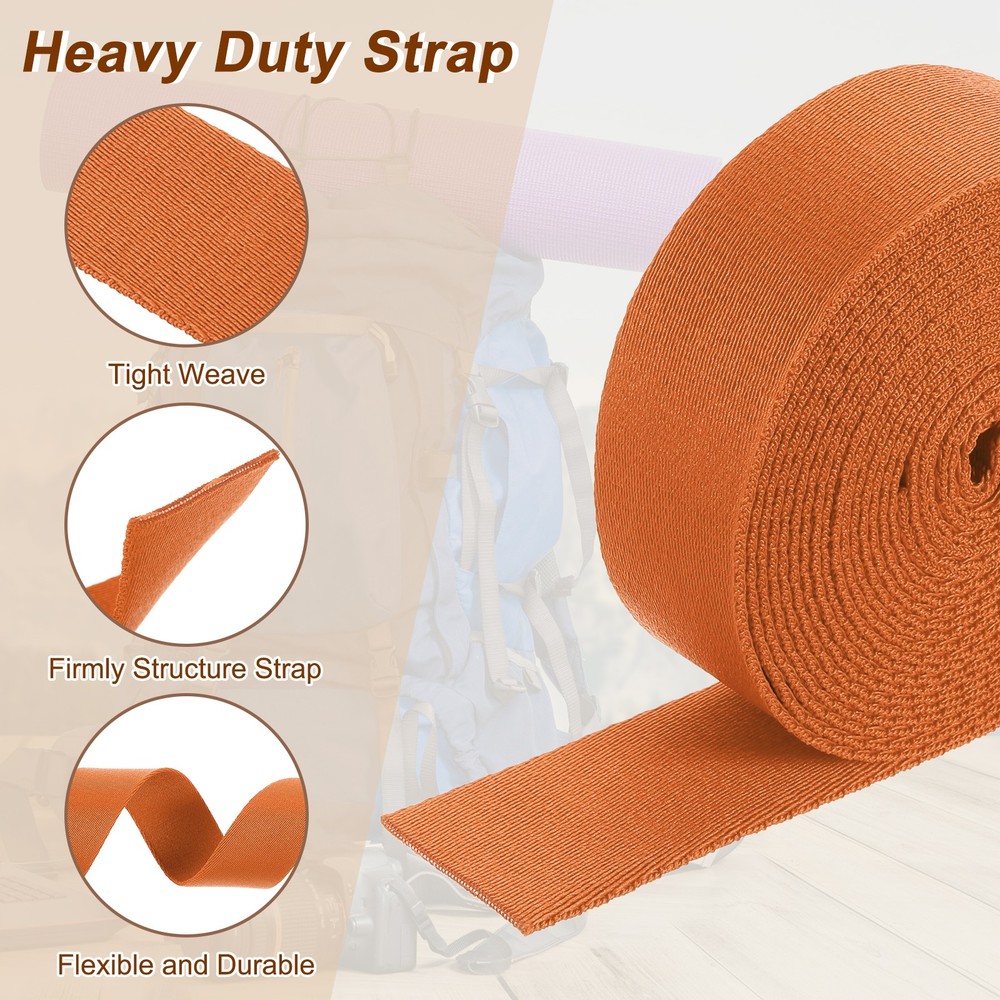5 Yards Nylon Webbing Strap, 1 3/8-inch Bag Flat Webbing Straps, Orange