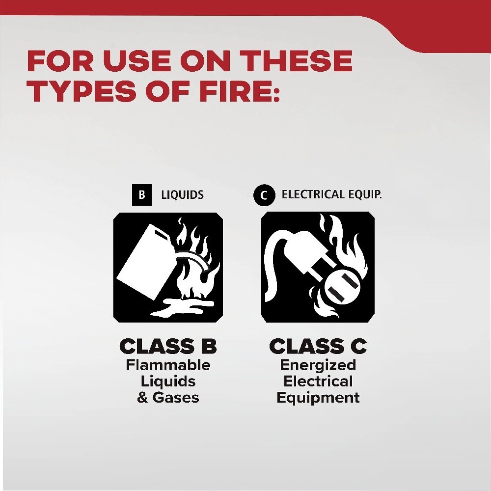 Fire Extinguisher for Vehicles, Single-Use, Dry Chemical, 5BC, Strap Bracket