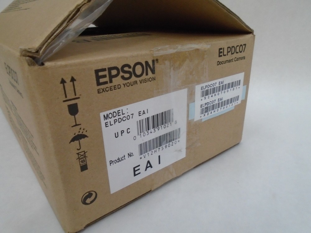 NEW EPSON ELPDC07 DOCUMENT CAMERA PROJECTOR PORTABLE WHITE W CASE