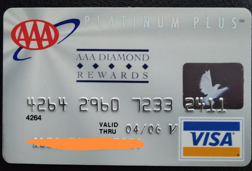 AAA PLATINUM PLUS DIAMOND REWARDS credit card VISA 2006
