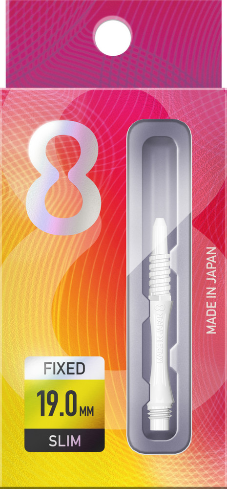 Target 8 Flight Slim White 19mm Fixed Shaft