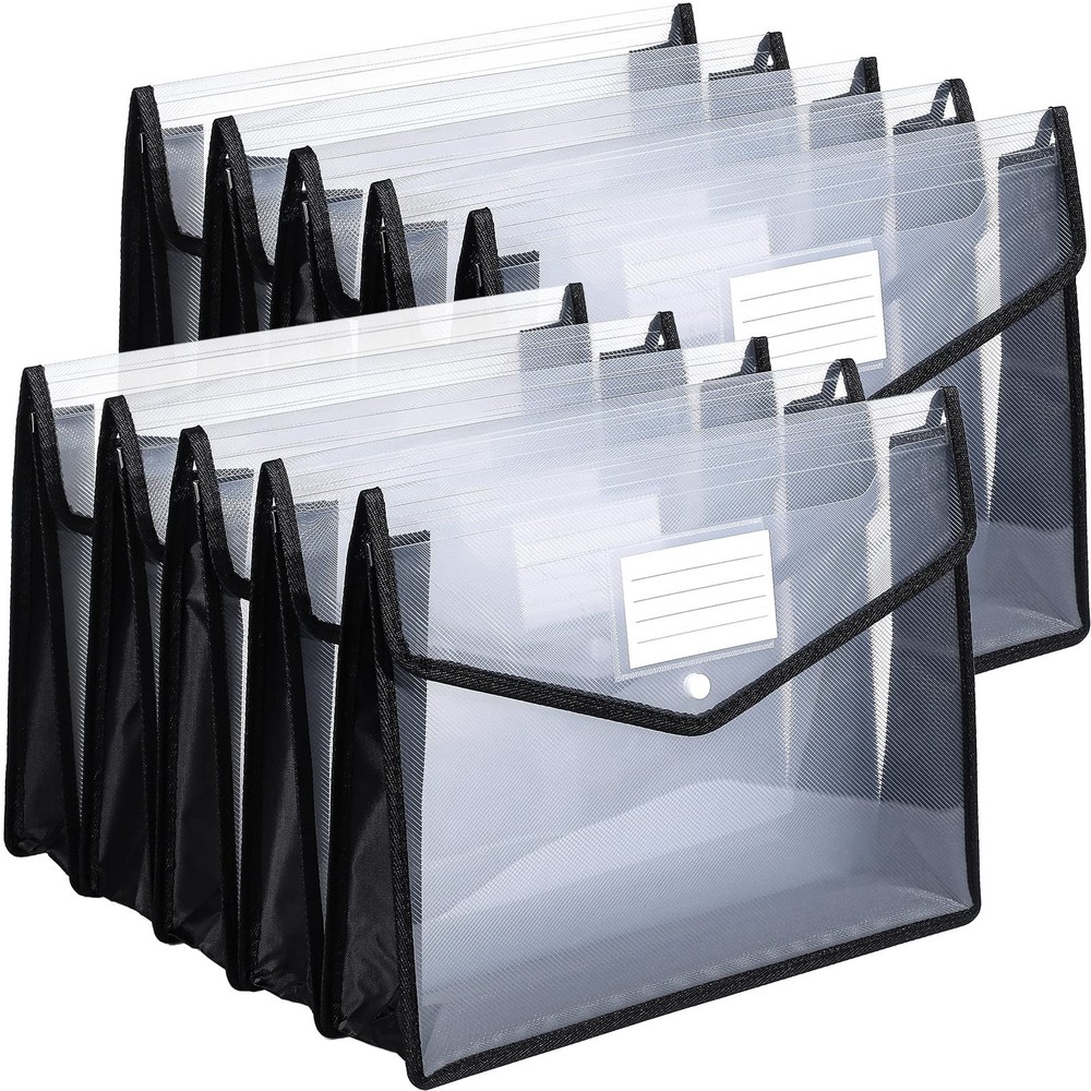 10 Pieces Plastic File Folders Envelope Expanding File Wallet Organizer Docum...