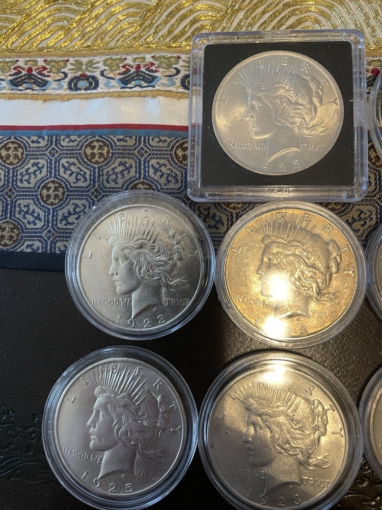 10 90% Silver Peace Dollars ( Circulated)