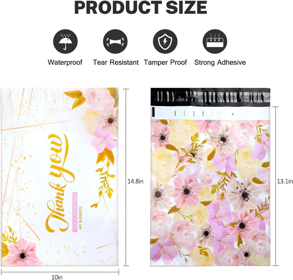 100 Pack Poly Mailers 10X13, Cute Packaging Envelope Mailers Polymailers Packagi