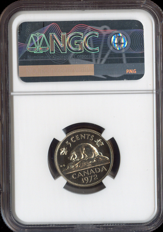 1972 Canada 5 Cents 5C NGC MS67 MAC - Quality