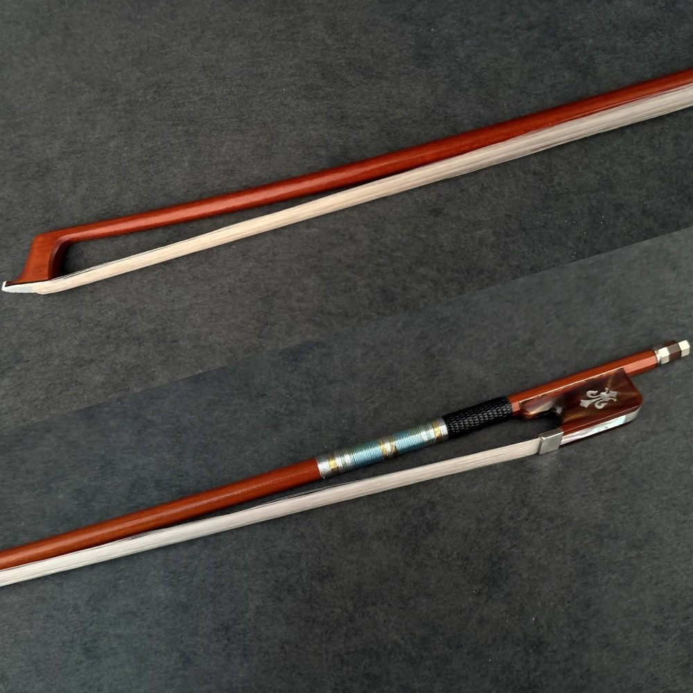 D.Peccatte Copy Master Pernambuco Viola Bow Red OX Fleur-De-Lys Frog Silver