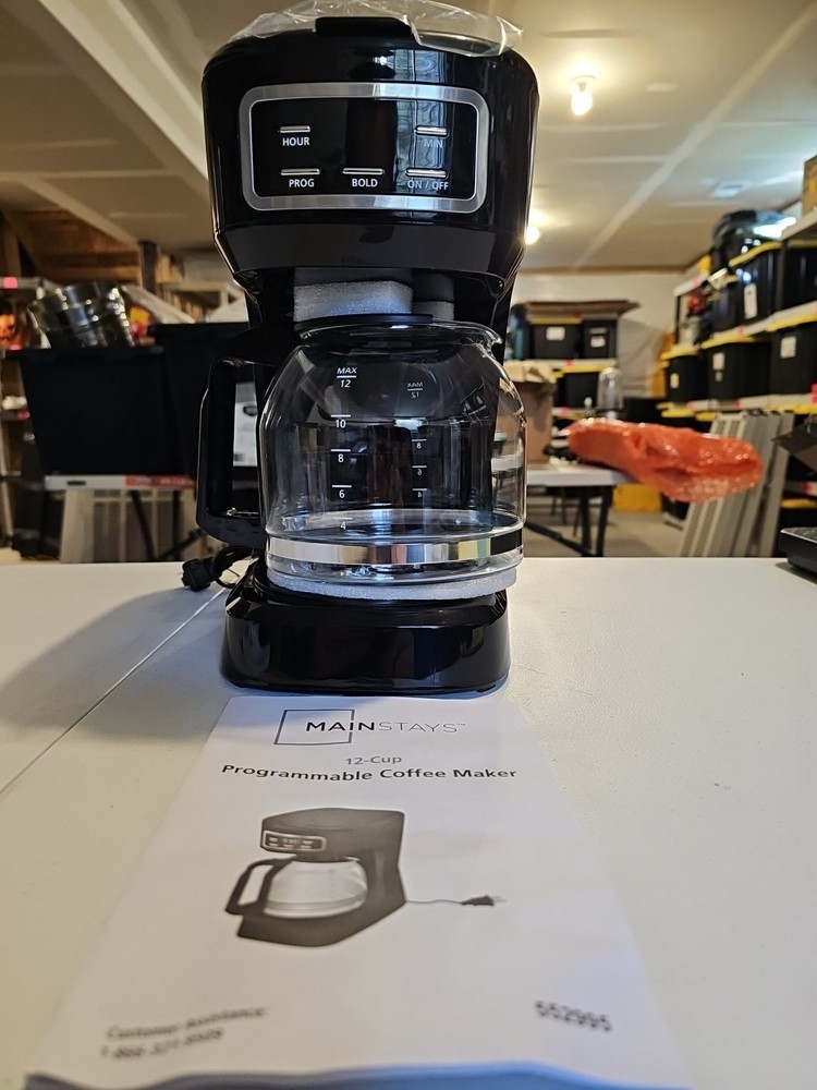 Coffee Maker, New, Open Box  Mainstays 12 Cup Programmable