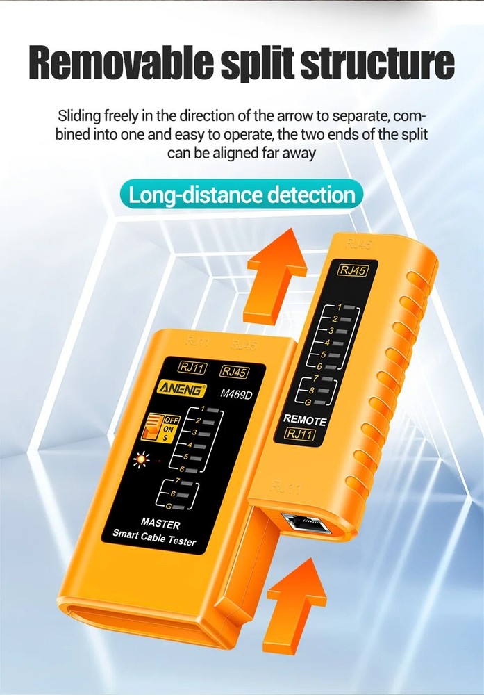 ANENG M469D RJ45 Network Cable Tester Ethernet Line Wire Remote Continuity USB