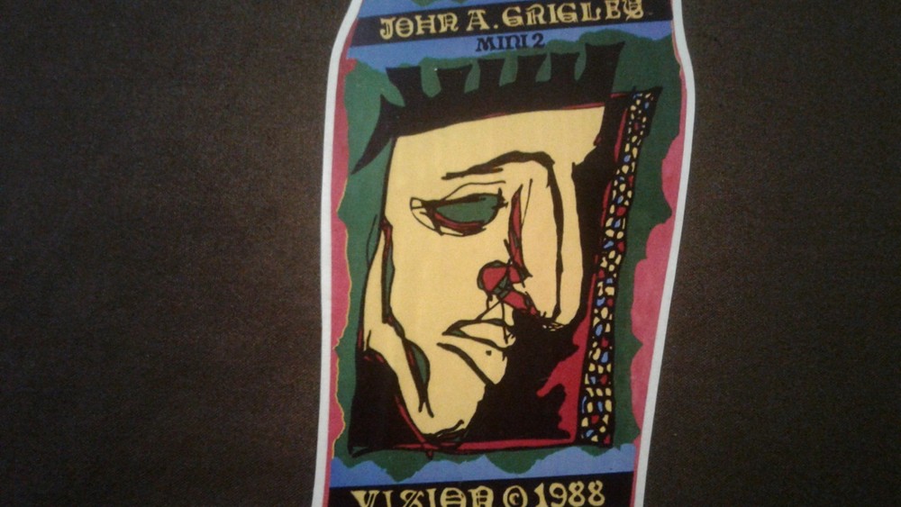 Vision Grigley Mini 2 replica Skateboard Deck Shaped Sticker over 7"