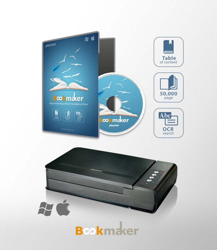 Plustek OpticBook 4900 Scanner - Book & Document Organizer for Academic Research