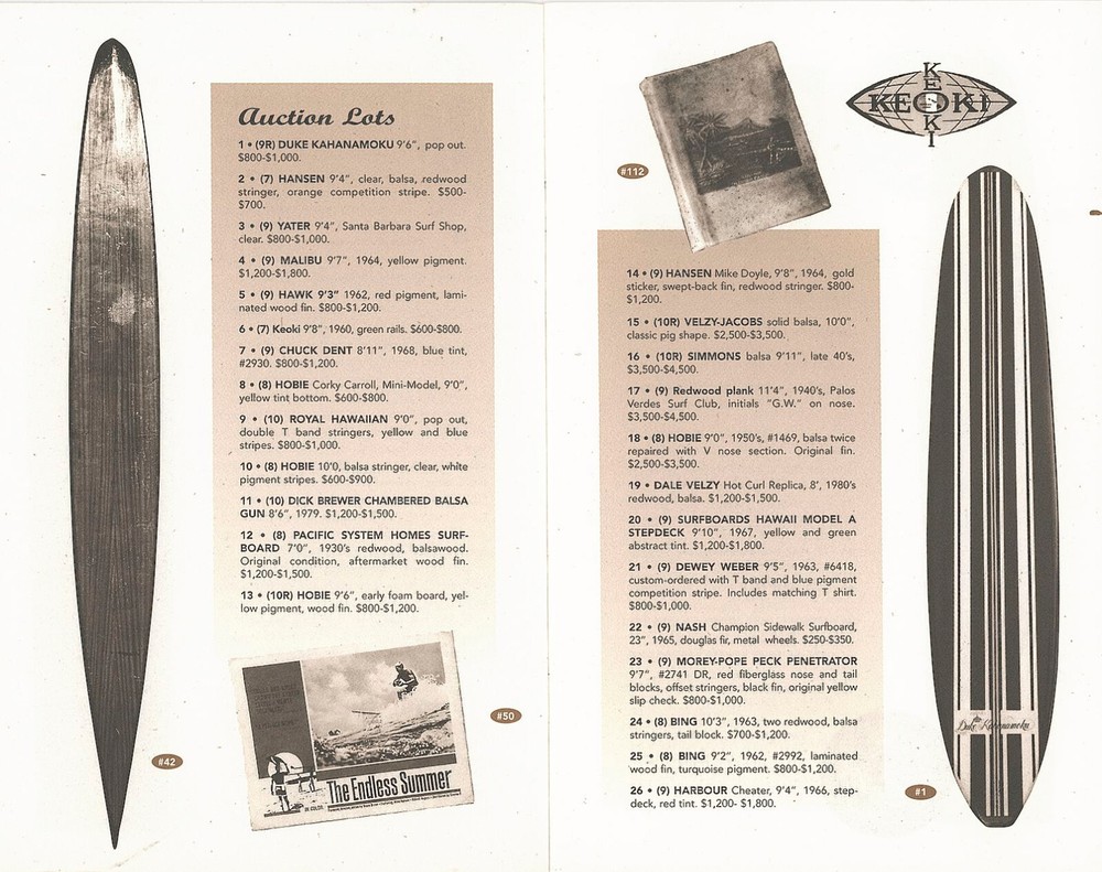 The Pacific Coast Vintage Surf Auction Program-1998