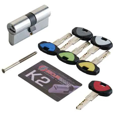 SECUREMME 60mm (25+10+25) SHAPED CYLINDER 'K2'