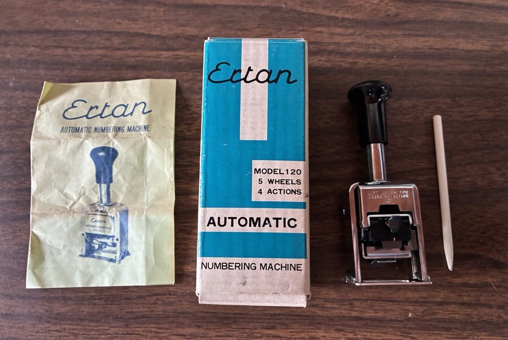 Ertan Automatic 5 Wheel Numbering Machine For Labeling With Black Handle Mod 120