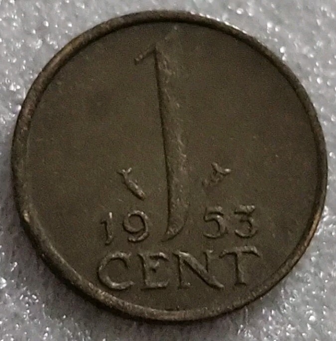 1953 NETHERLANDS 1 CENT COIN KM# 180 *C237