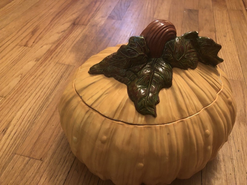 ceramic pumpkin vintage mayco