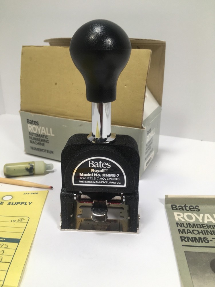 Vintage Bates Royal Automatic Numbering Machine - RNM6-7 WORKING