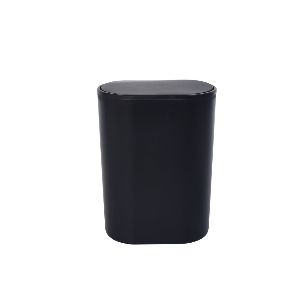 Mainstass Flip Top Plastic Trash Can, White
