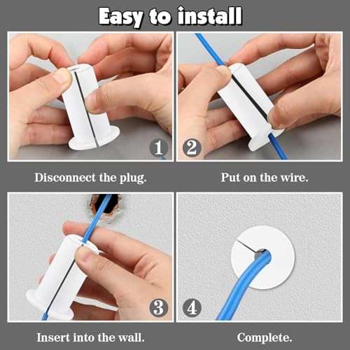 4 Pcs Starlink Wall Grommets for Cables Mount White Mini Internal Aa White