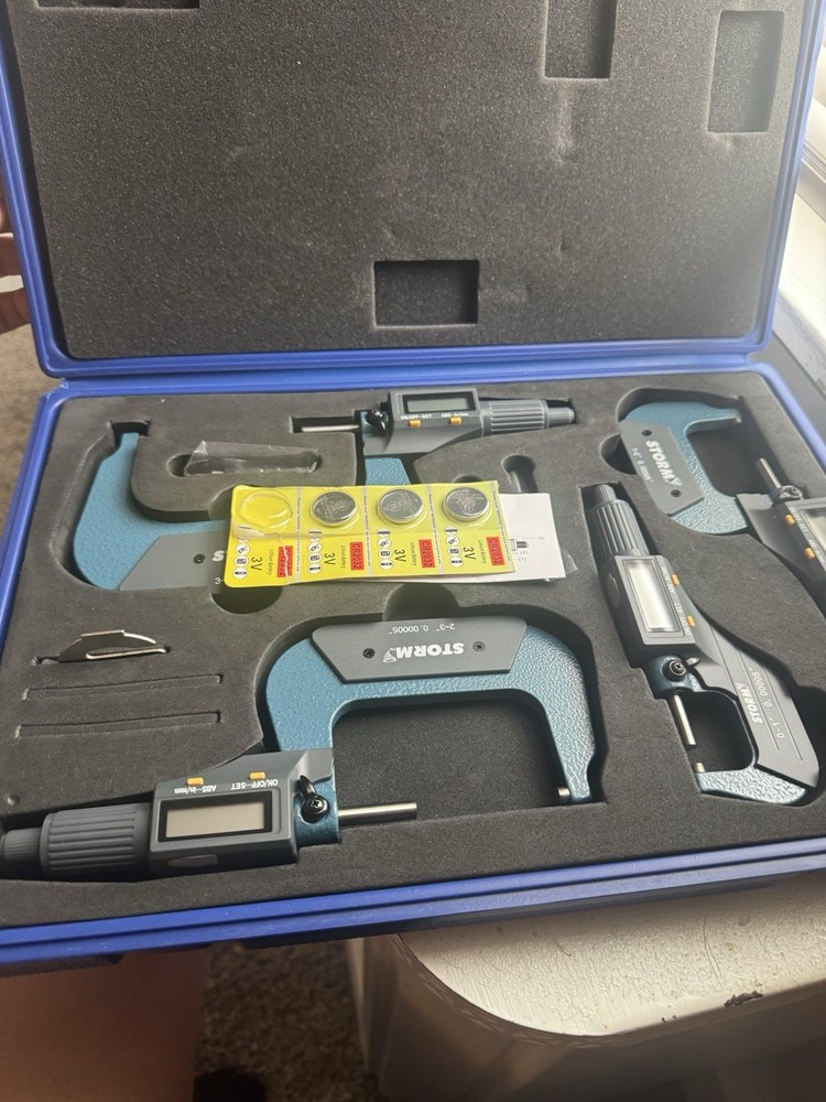 Central Tools 3m314-00 4 Piece Digital Micrometer Set with Case