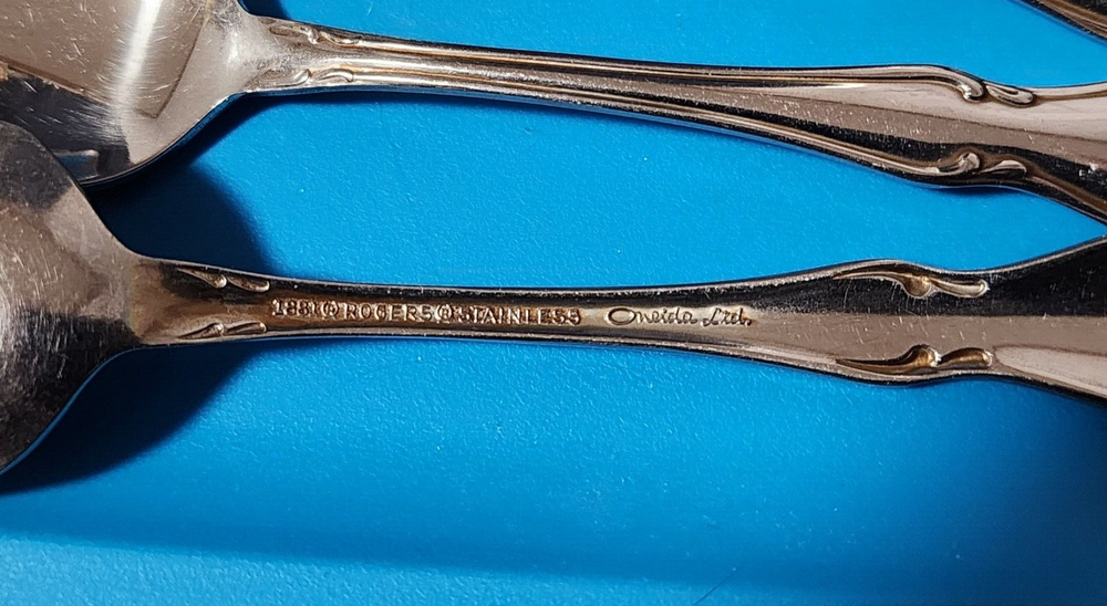 Rogers Oneida ARBOR ROSE Set of 5 Teaspoons Stainless Flatware