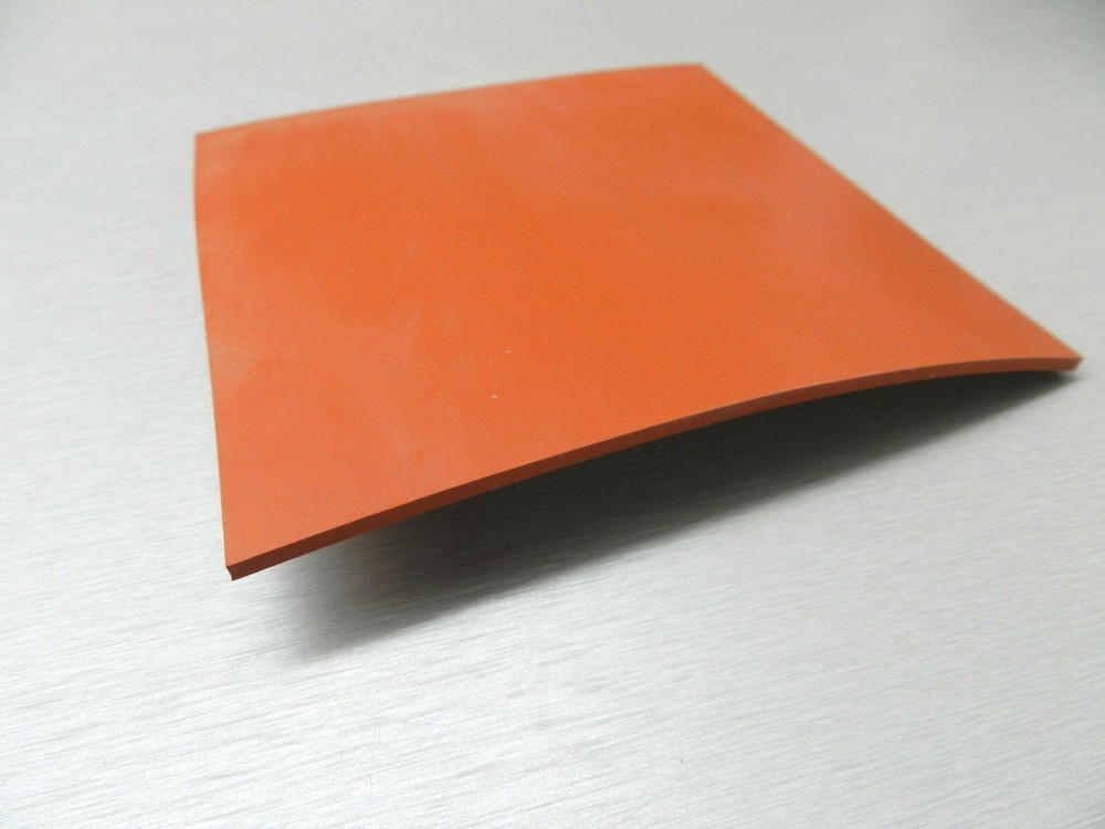 Silicon Rubber Sheet High Temp Solid Red/Orange Commercial Grade 12" x 12" x1/4"