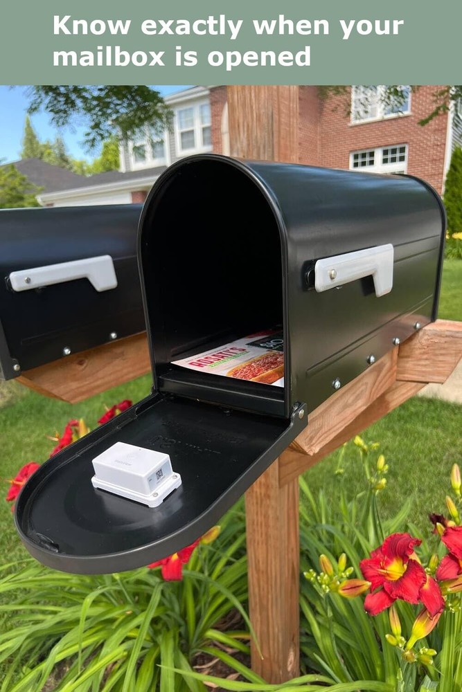 Wireless Mailbox Alert System with Sensors and Receiver, White