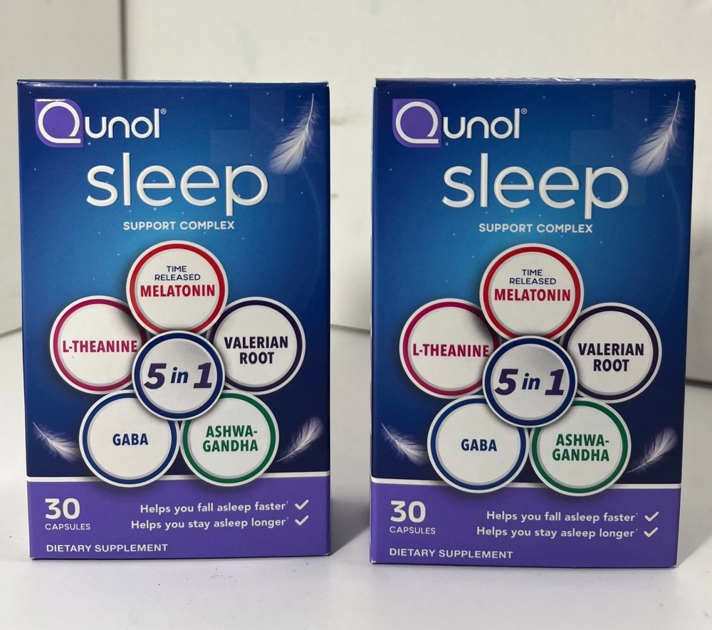 2x Qunol Sleep Support Complex 5:1 Time Release Melatonin  30ct