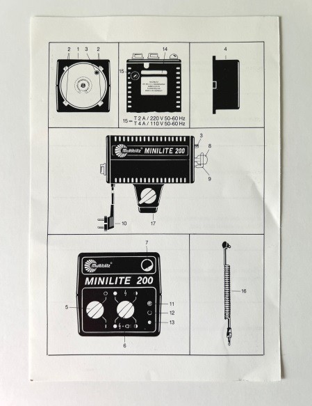 Multiblitz Minilte 200 Instruction Manual multi-language