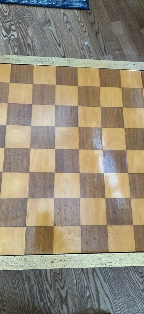 Vintage Chess Table Bronze with rolling feet