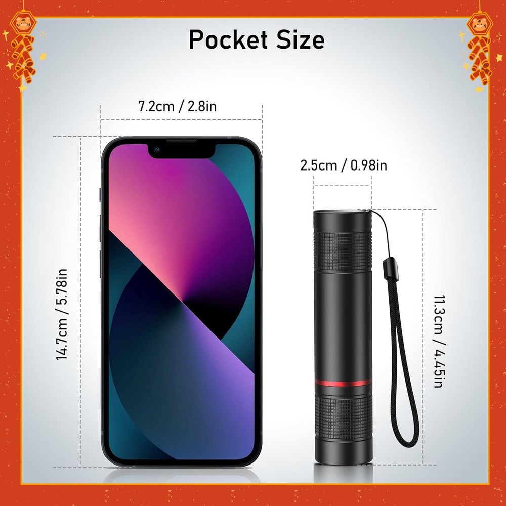 Ultra-Bright,Compact,Rechargeable LED High-Intensity Flashlight - Variable Focus