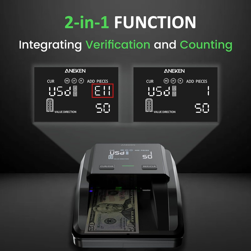 AL-139 Bill Detector with 2.8" Screen, Total Value & Multi-Currency Support