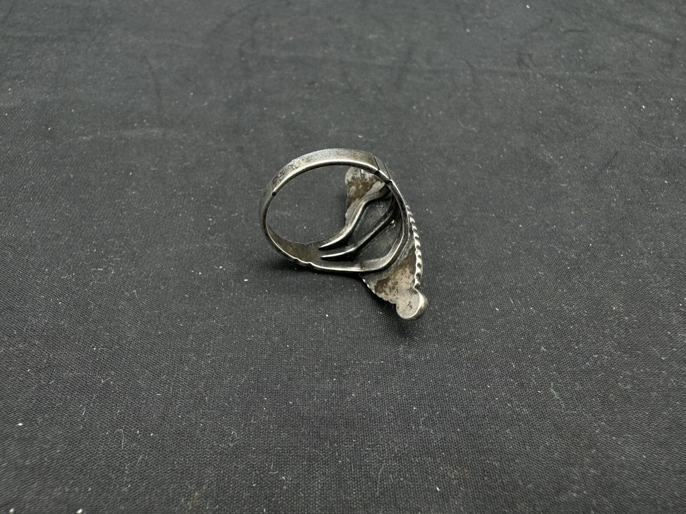 Vintage Native American Sterling Silver Turquoise Ring, Size 7.75