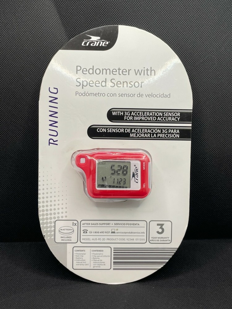 Crane Pedometer With Speed Sensor - Red